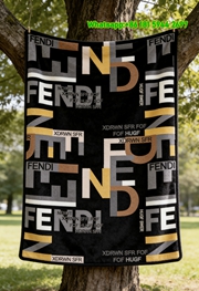 Fendi Deconstructed Letter Pattern Flannel Sofa Throw Blanket IMG_9450